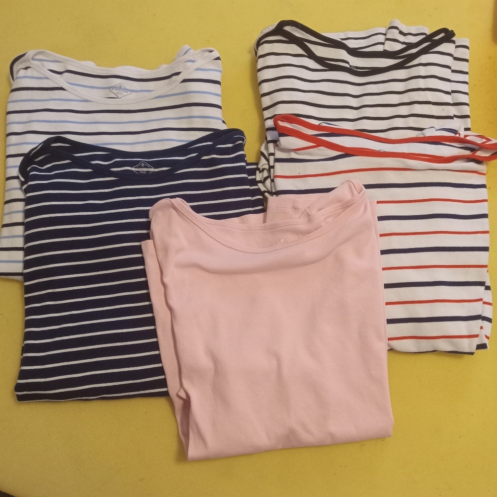 Bundle of 6 Boat Neck St John's Bay elbow sleeve tees all size XL